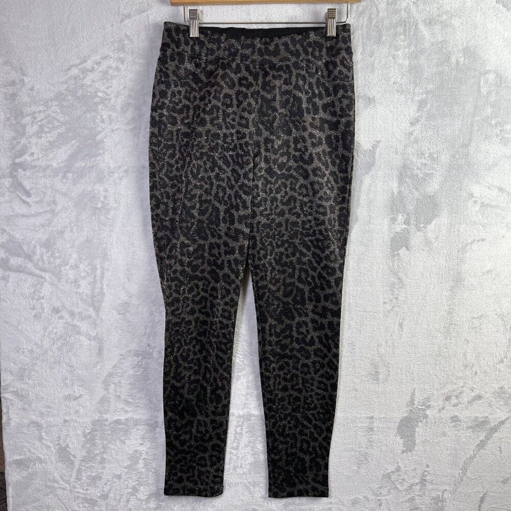 Sanctuary x Anthropologie Runway Shimmer Leggings Pants Women's‎ Small Leopard